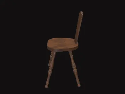 Medieval Spinning Chair Low-poly 3D model