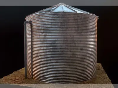 Low Poly Water Storage Tank PBR Low-poly 3D model