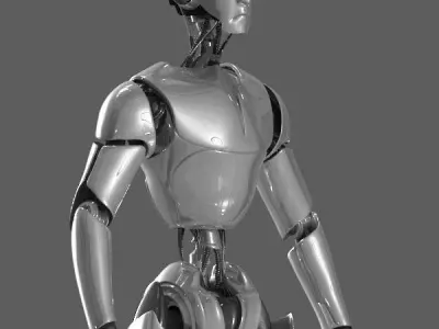 Robot silver 3D model