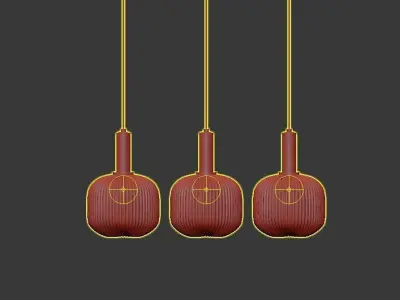 IRIC 1 three glass pendant lights hanging 3D model