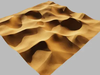 Desert sand dunes 3D model