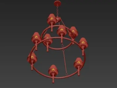 Chapman Classic Two Tier Ring Chandelier 3D model