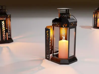 Enrum metal candle lamp 3D model
