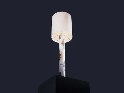 Table and Floor Lamp 3D model