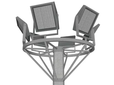 Concrete Lamp Post - Light Pole - Light Post - Street Light 10 3D model