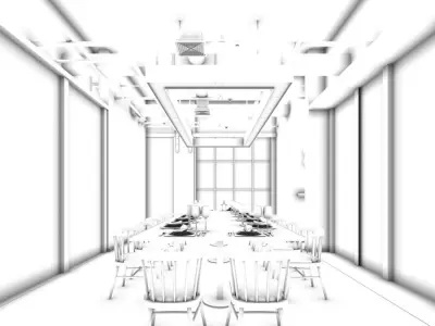 Business Restaurant - Coffee - Banquet  55 3D model