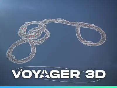 Network Cable Bundle 1m Black Low-poly 3D model