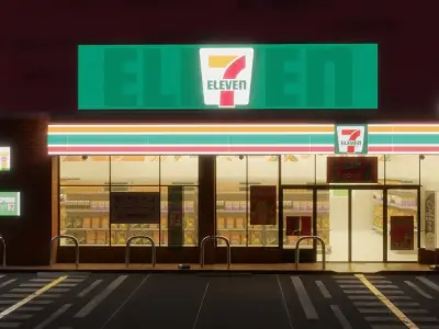 7eleven store Low-poly 3D model