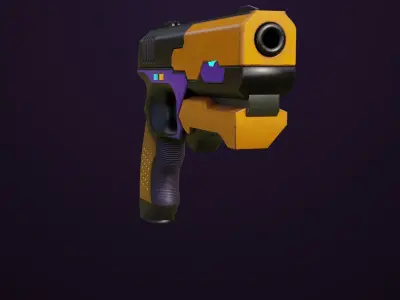 Sci-Fi Pistol 01 All PBR Unity UE Textures Included Low-poly 3D model