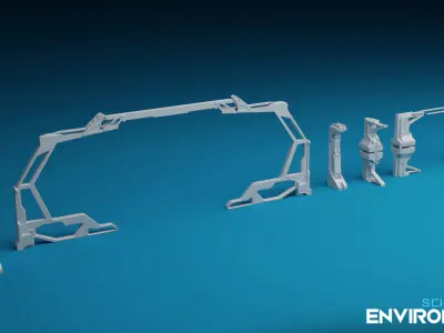 SCI-FI Environment Low-poly 3D model