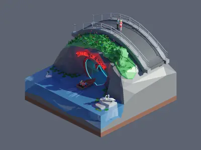 land 52A Low-poly 3D model
