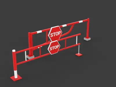 Road Block Gate 3D model