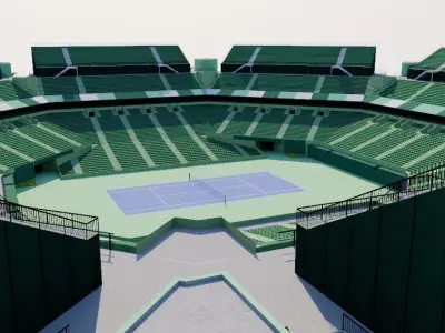 Tennis Center at Crandon Park - Miami Low-poly 3D model