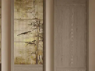 Chinese   style sliding door 3D model