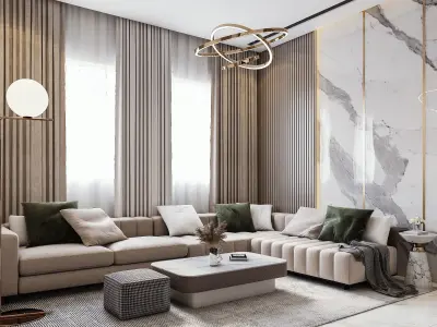 Modern Living Room Free 3D model