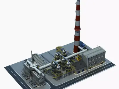 Gas Condensate Refinery Unit 3D model