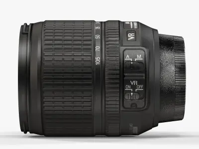 Nikon AF-S DX Nikkor 18-105mm f 3-5 5-6G ED VR Lens Low-poly 3D model