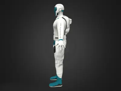 Full Sci-fi Space Research Costume Outfit Character Low-poly 3D model