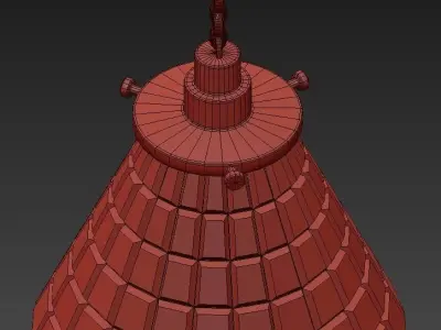 Pentant set of glass and brass pendant lights 3D model