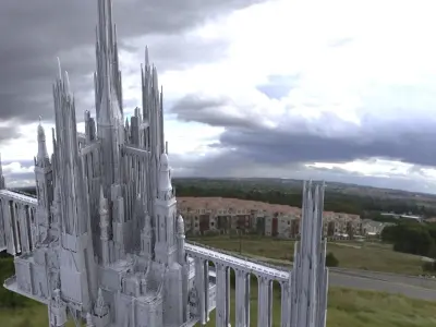 Fantasy epic royal palace Queens Tower 3D model