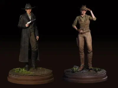 Western Characters Series - Adventure Survival Cowboy Man Low-poly 3D model