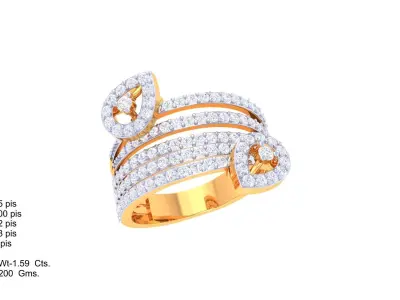 Women Ring  Render 3dm STL OBJ FBX Details 3D print model 407