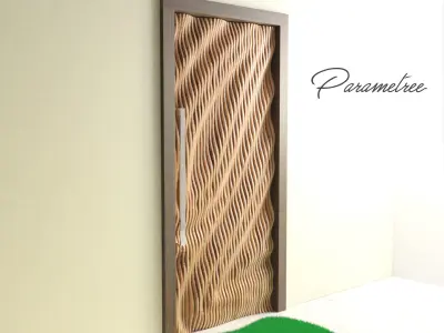 Parametric Door-01 DXF files cnc plans 3D model