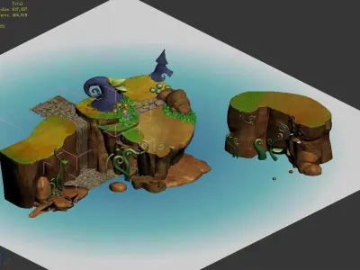 Disney main city - Cliffs 02 3D model