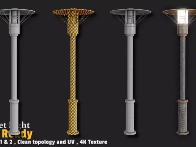 Street Light Game Ready Low-poly 3D model