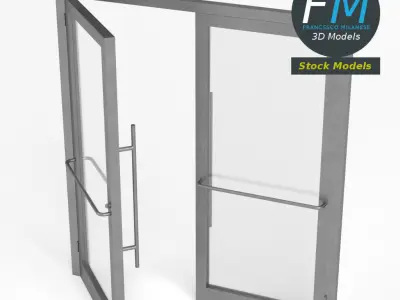 Aluminium French doors 3D model