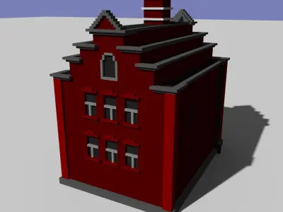 Voxel House 01 Free low-poly 3D model