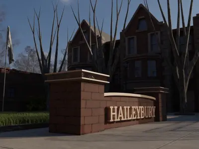 Haileybury College Low-poly 3D model