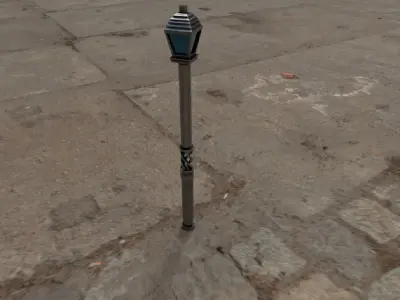 Street lamp pack Low-poly 3D model
