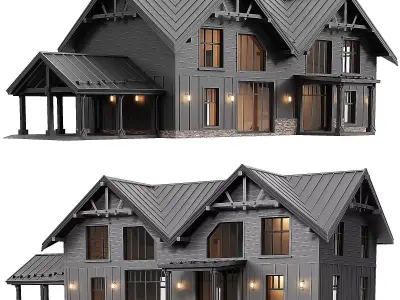 a house in harmony with nature 11 3D model