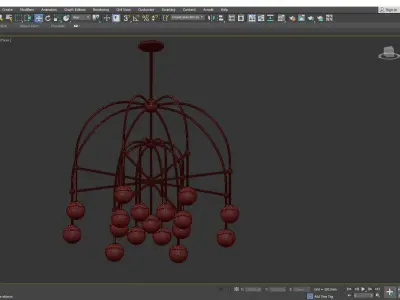 Boca LED Large Chandelier Low-poly 3D model