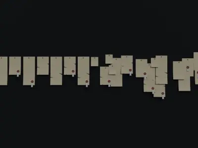 Cartoon fantasy posters Polygonal Style Low-poly 3D model