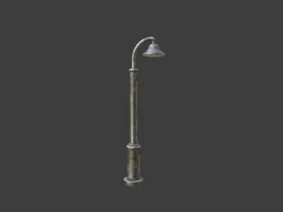 Urban Street Light Gas lamp classic and Light Pole  set 6  Low-poly 3D model