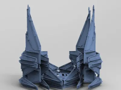 Sci-Fi Ocean Tech ship barrior Shield 5 3D model