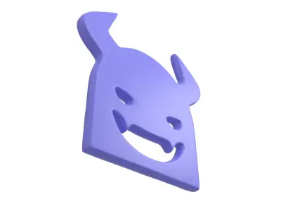 Angry Face with Horns Symbol V1 004 Low-poly 3D model