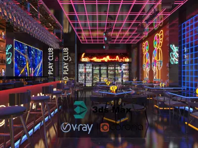 Modern bar 3D model