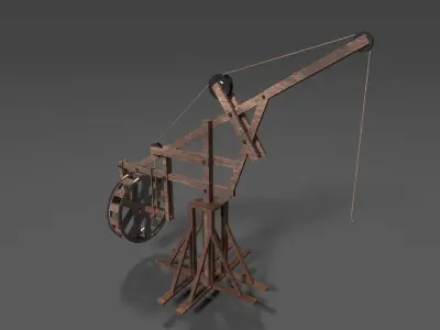 Medieval Crane Low-poly 3D model