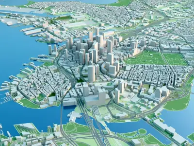 Boston 3D City Map 3D model