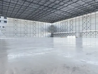 Airplane Hangar Hall Interior 3b Low-poly 3D model
