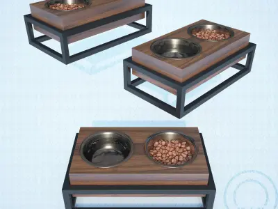 Pet bowl wet food water - Mia 3D model