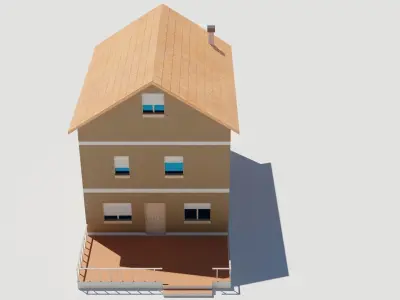 Family house 3D low poly Low-poly 3D model