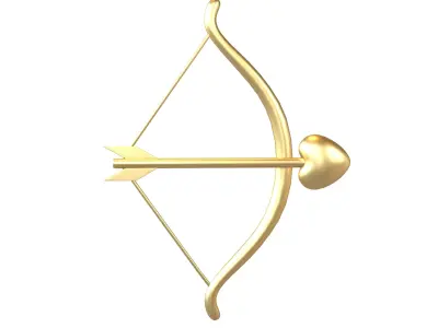 Cartoon Cupid Bow v1 004 Low-poly 3D model