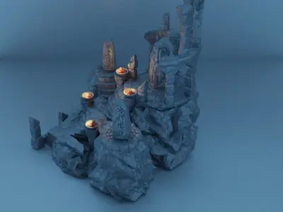 Ancient Runestones Tabletop Terrain 28 mm 3D print model