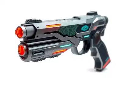 Futuristic SciFi Pistol model pack Low-poly 3D model