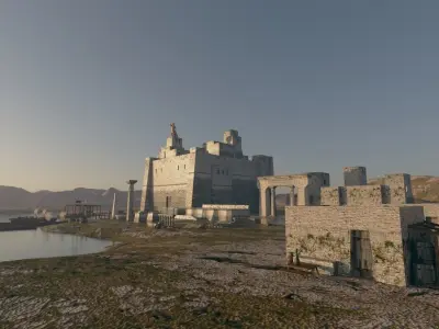 Castle Kitbash Low-poly 3D model