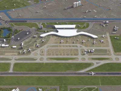 Ningbo - Airport - NGB Low-poly 3D model
